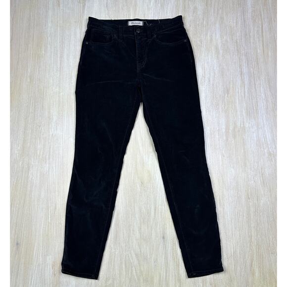 Madewell Black Velvet 9" High Riser Skinny Skinny High Waisted Jean Pants 28 - Picture 1 of 14